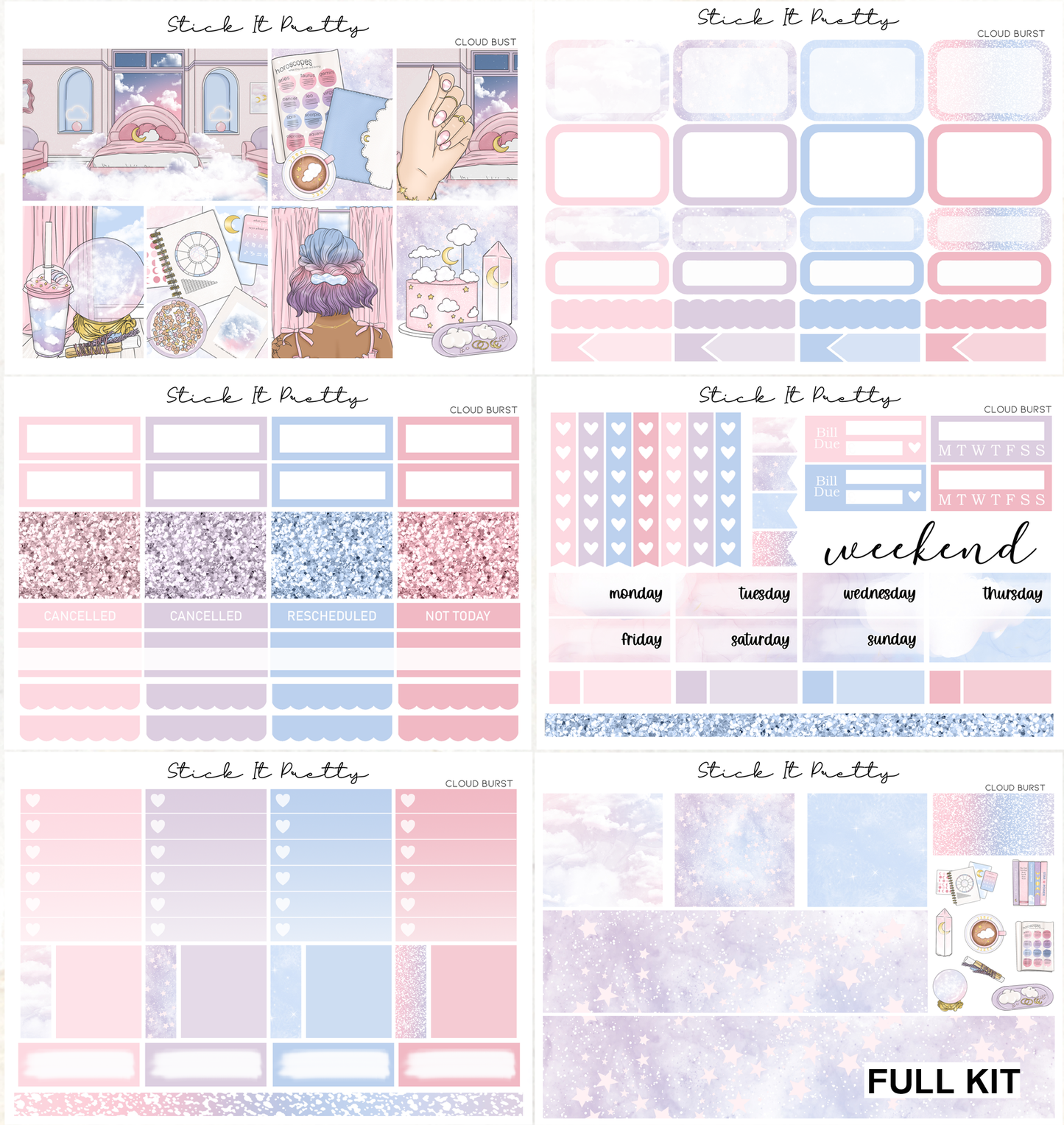 Cloud Burst Weekly Sticker Kit