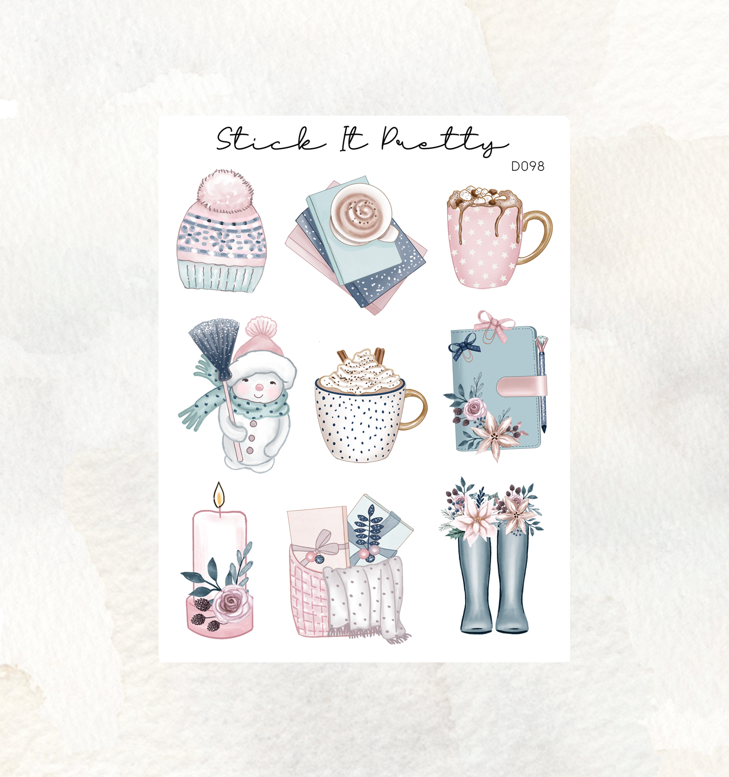 Snowy Night Decorative Planner Stickers