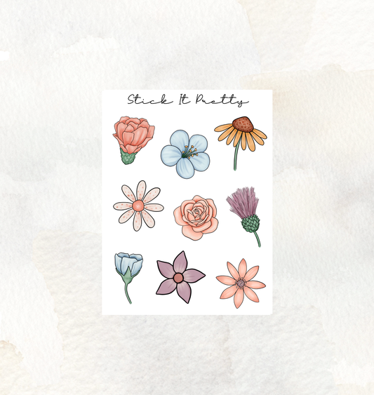 Desert Land Floral Decorative Stickers