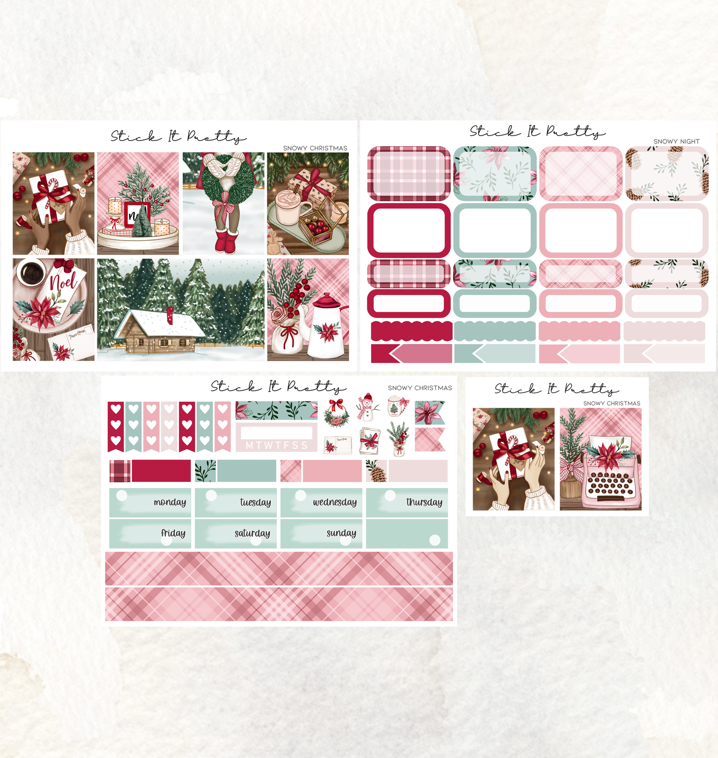 Snowy Christmas Weekly Sticker Kit