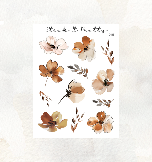 Autumn Florals Decorative Stickers