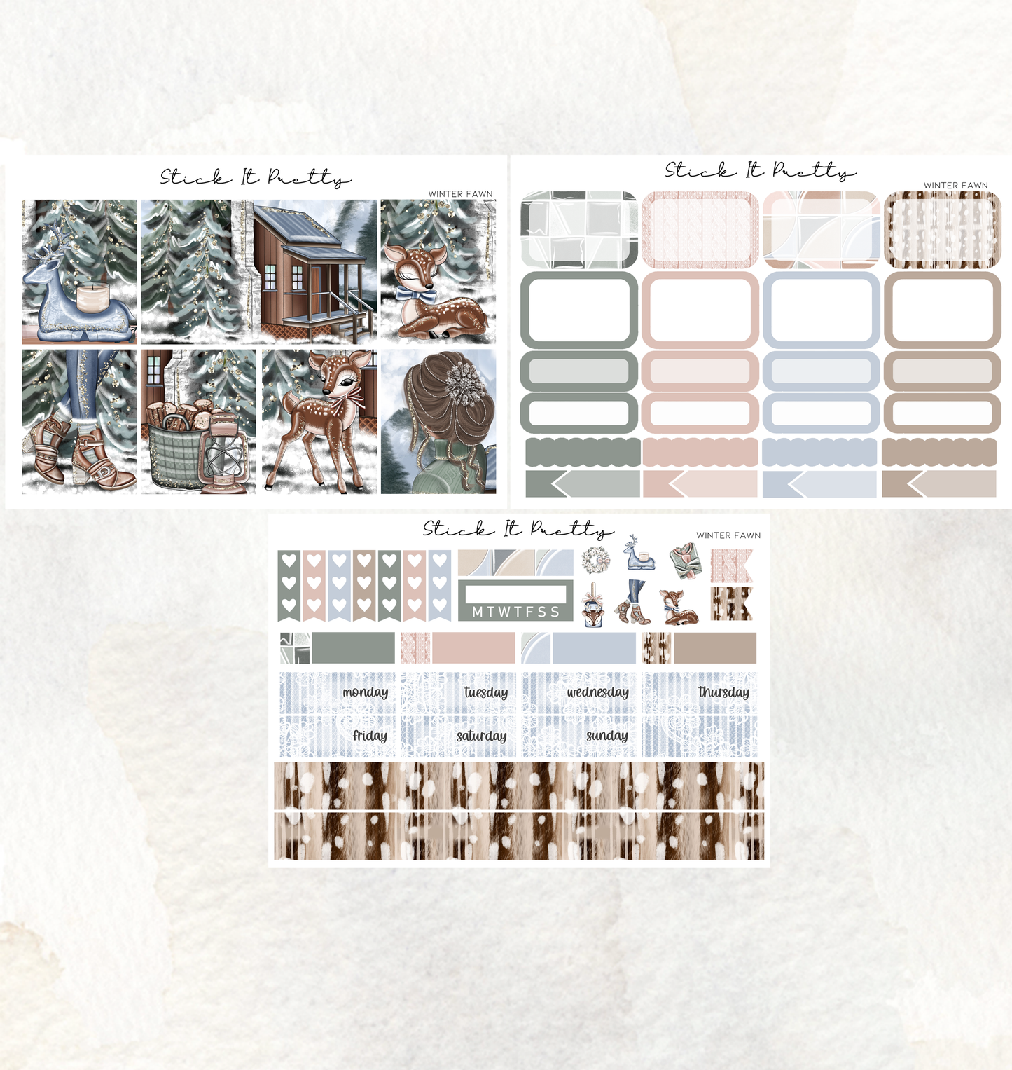 Winter Fawn Weekly Sticker Kit