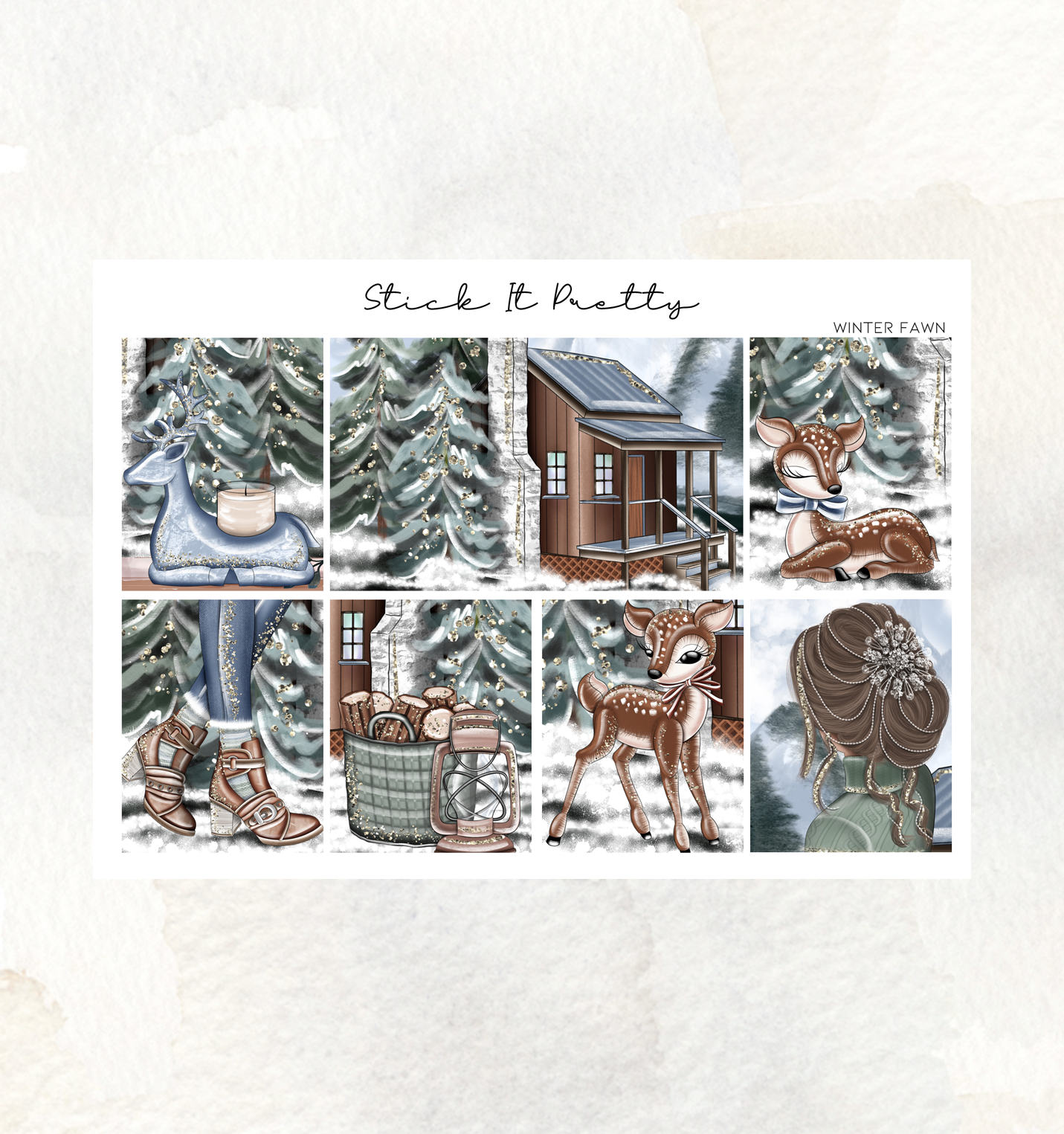 Winter Fawn Weekly Sticker Kit