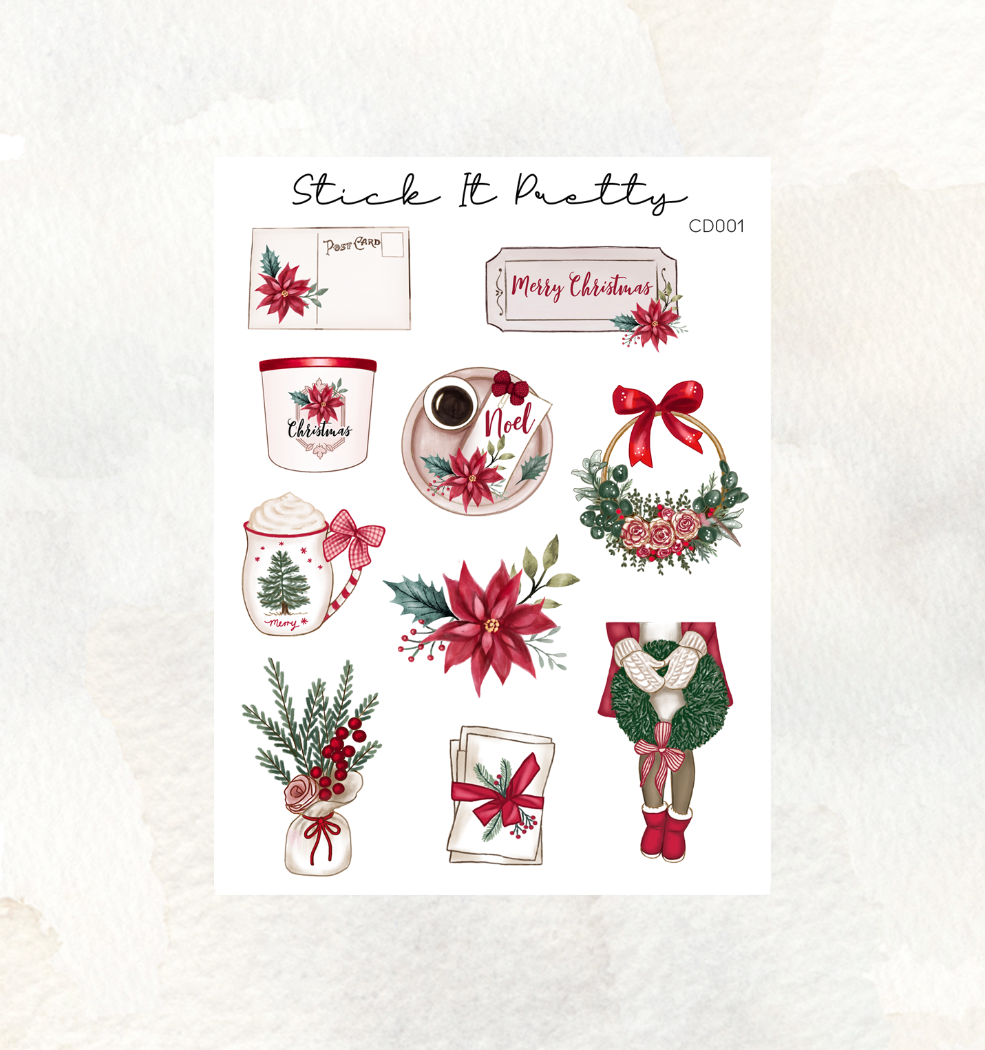 Snowy Christmas Decorative Stickers