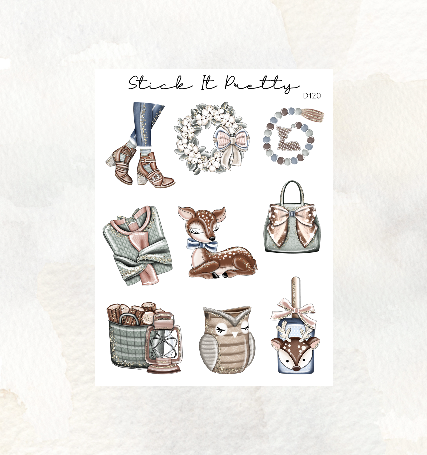 Winter Fawn Decorative Stickers