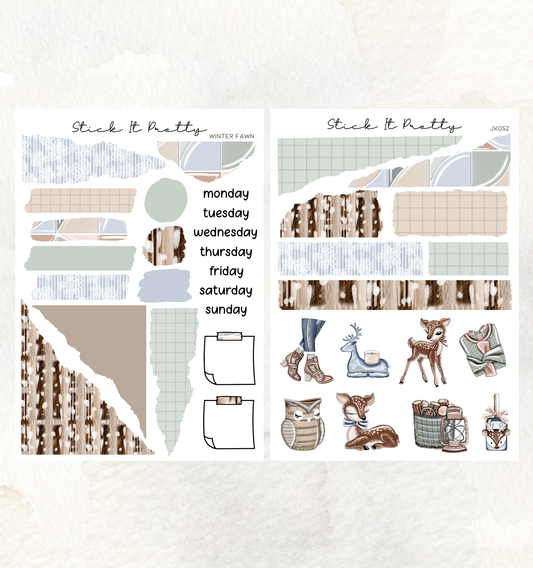 Winter Fawn Journaling Sticker Kit