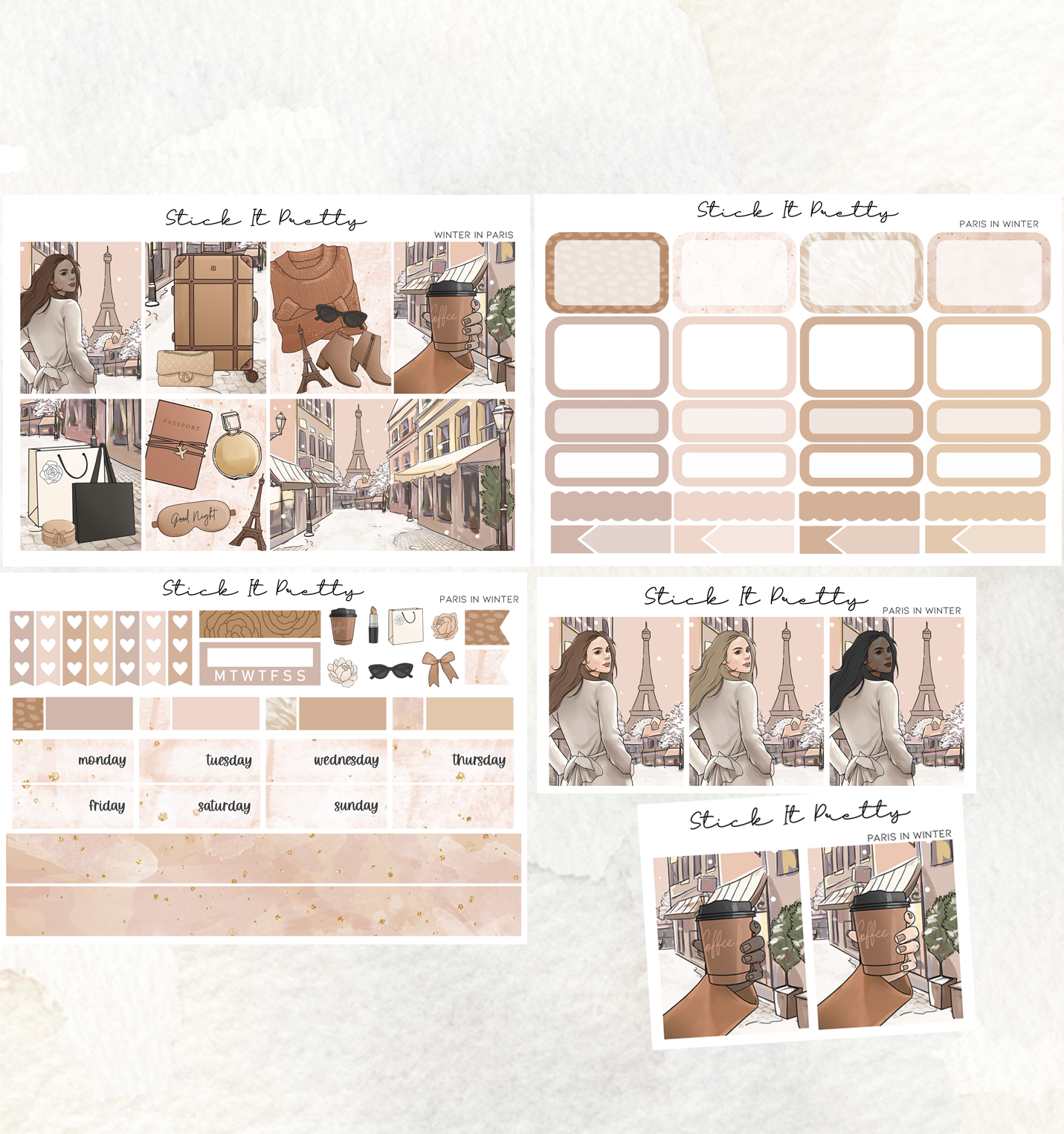 Paris in Winter Weekly Planner Sticker Kit