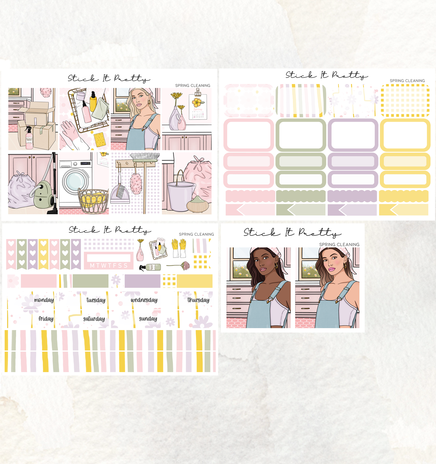 Spring Cleaning Weekly Planner Sticker Kit