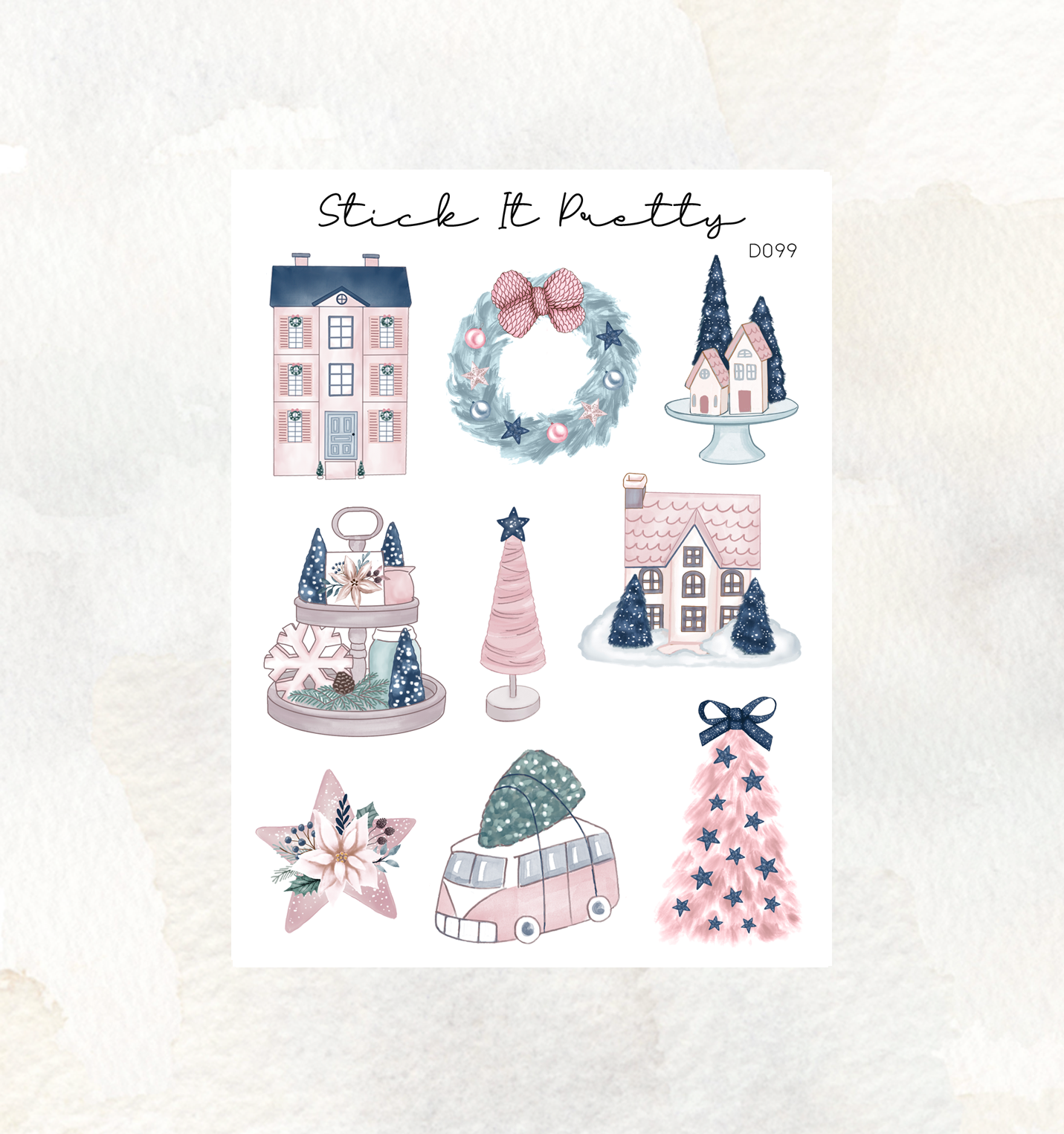 Snow Christmas Decorative Planner Stickers