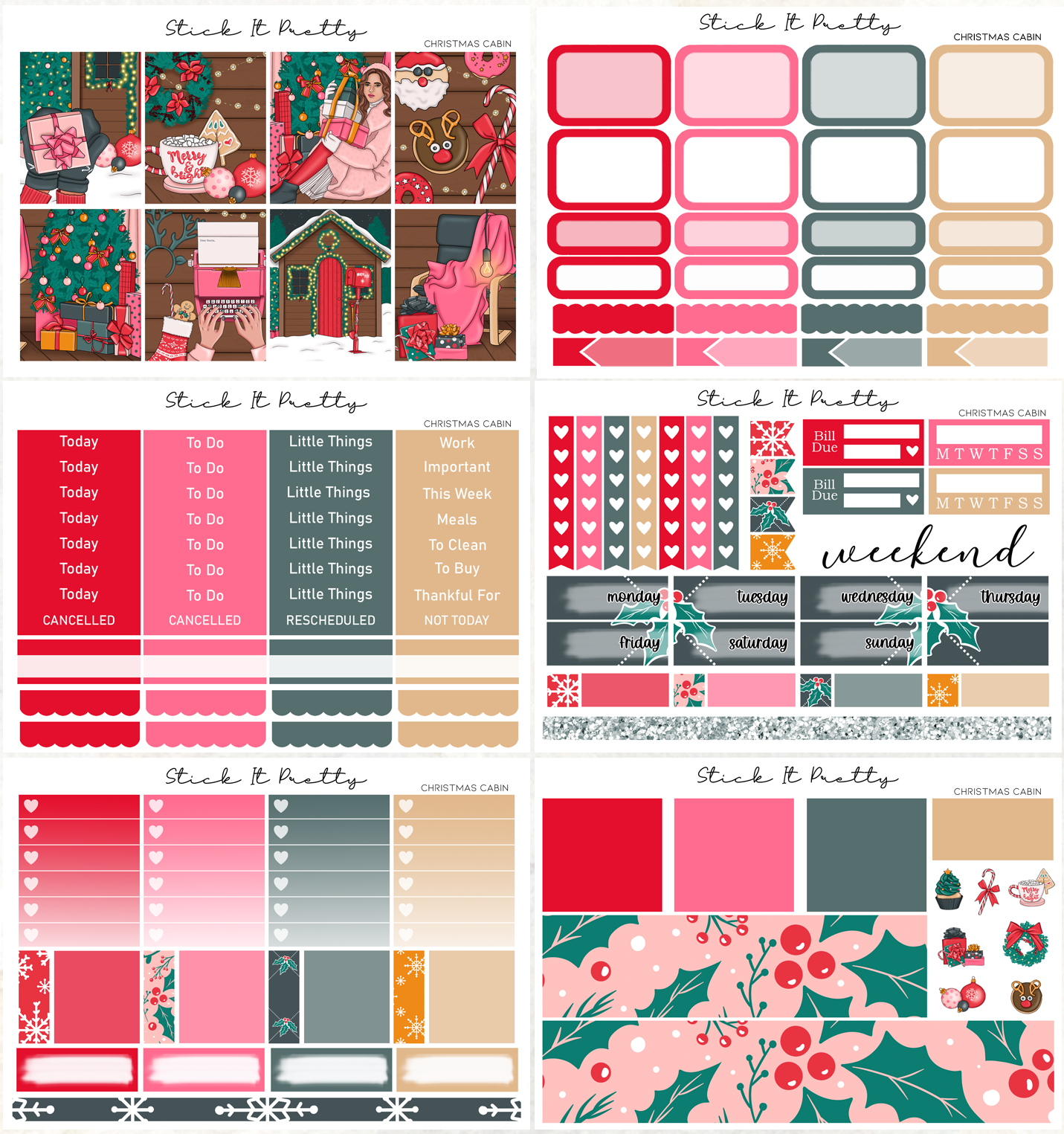 Christmas Cabin Weekly Sticker Kit