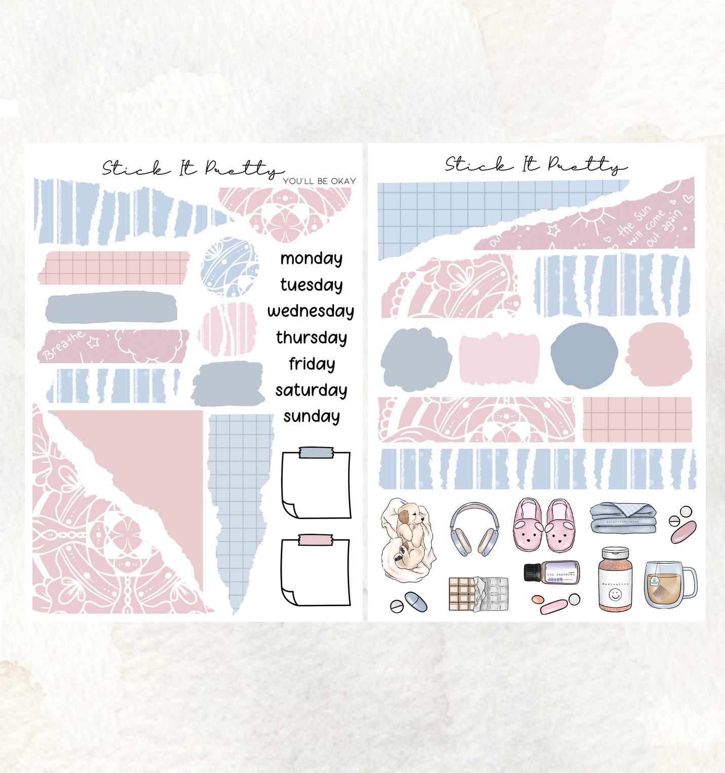 You'll be Okay Journaling Planner Sticker Kit