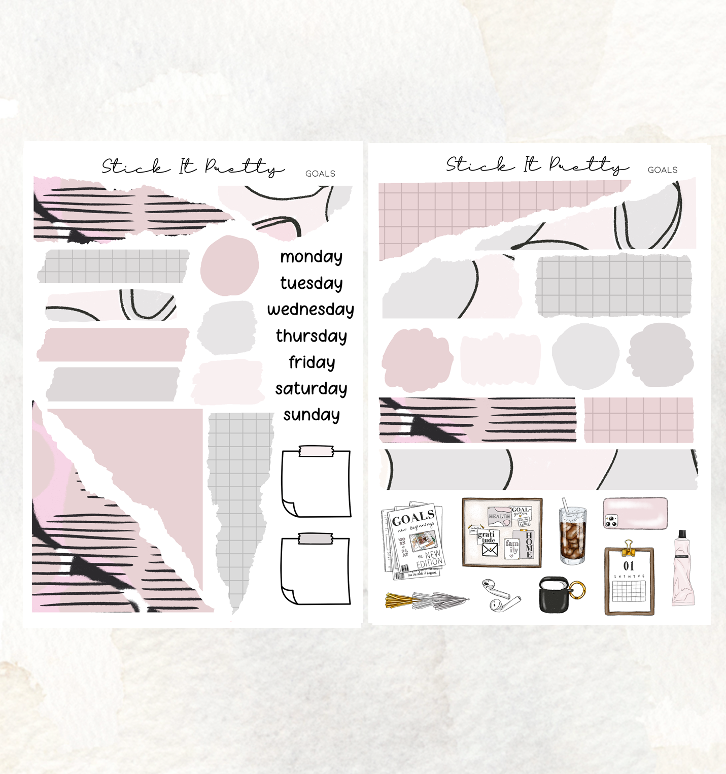 Goals Journaling Planner Sticker Kit