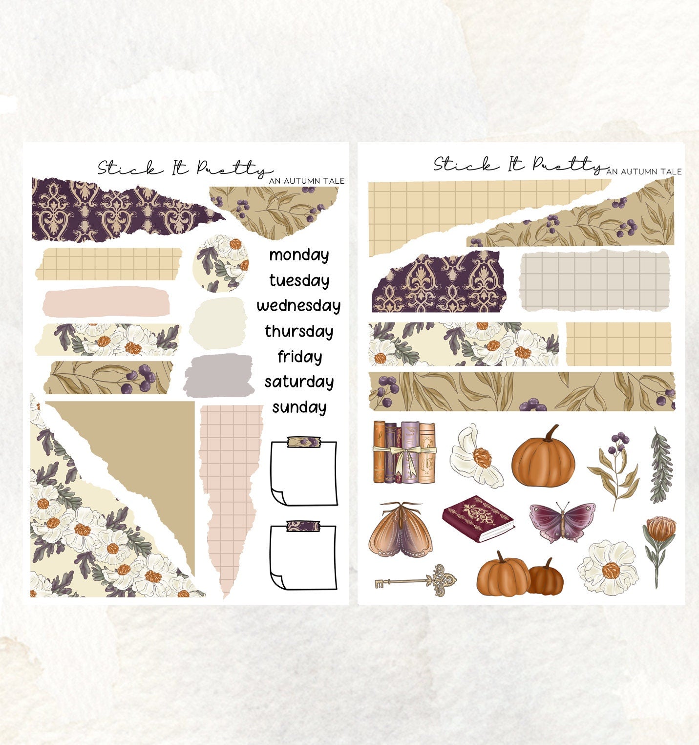 An Autumn Tale Journaling Planner Sticker Kit