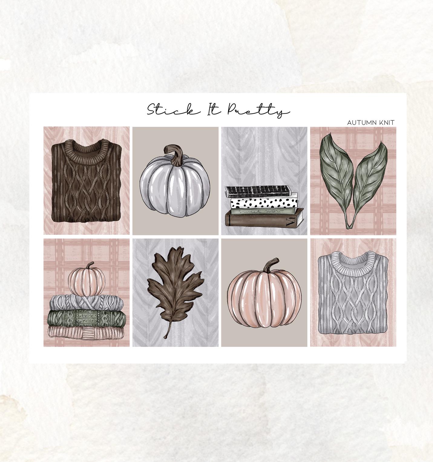 Autumn Knit Weekly Planner Sticker Kit