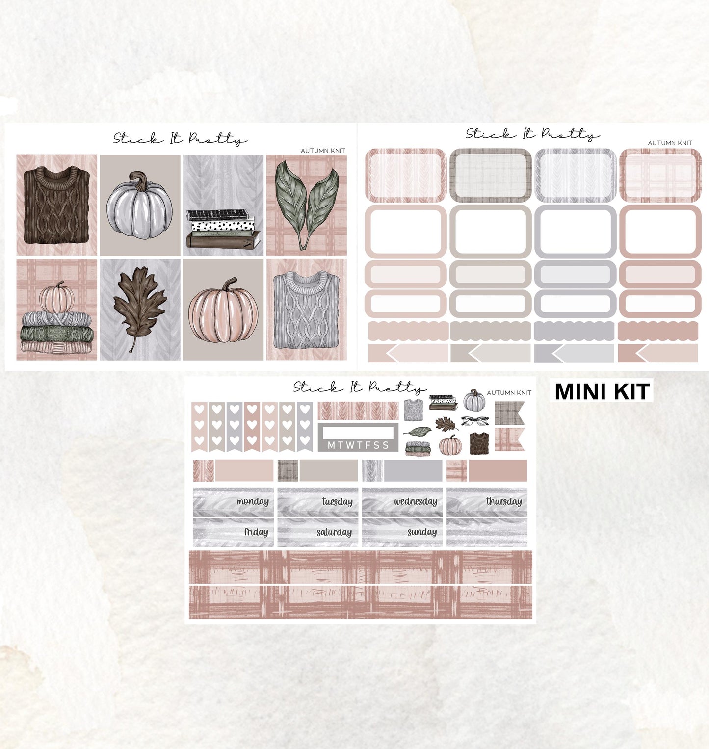 Autumn Knit Weekly Planner Sticker Kit