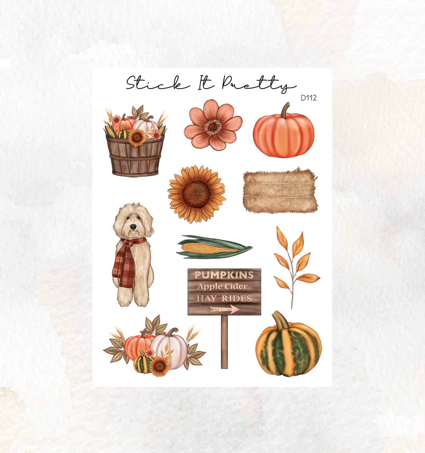 Pumpkin Patch Decorative Planner Stickers