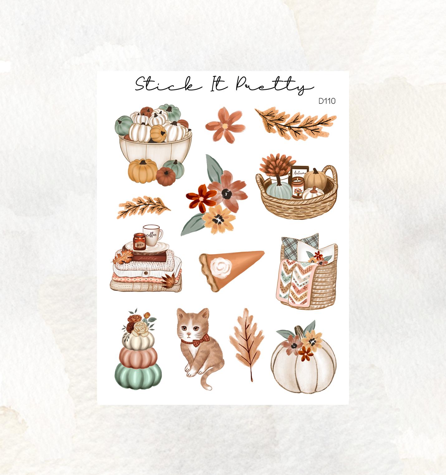 An Autumn Day Decorative Planner Stickers