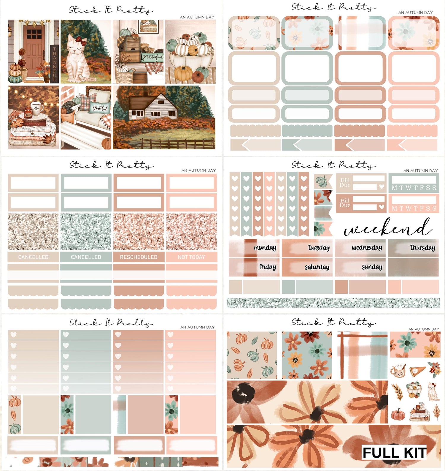 An Autumn Day Weekly Planner Sticker Kit