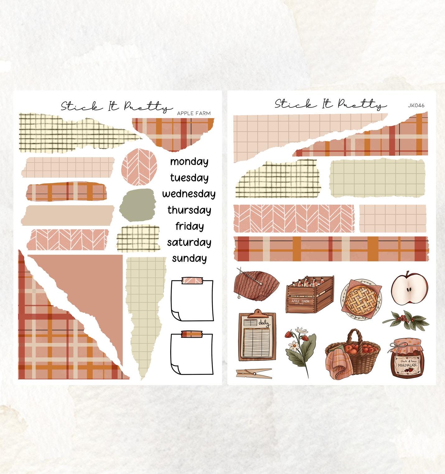 Apple Farm Journaling Planner Sticker Kit