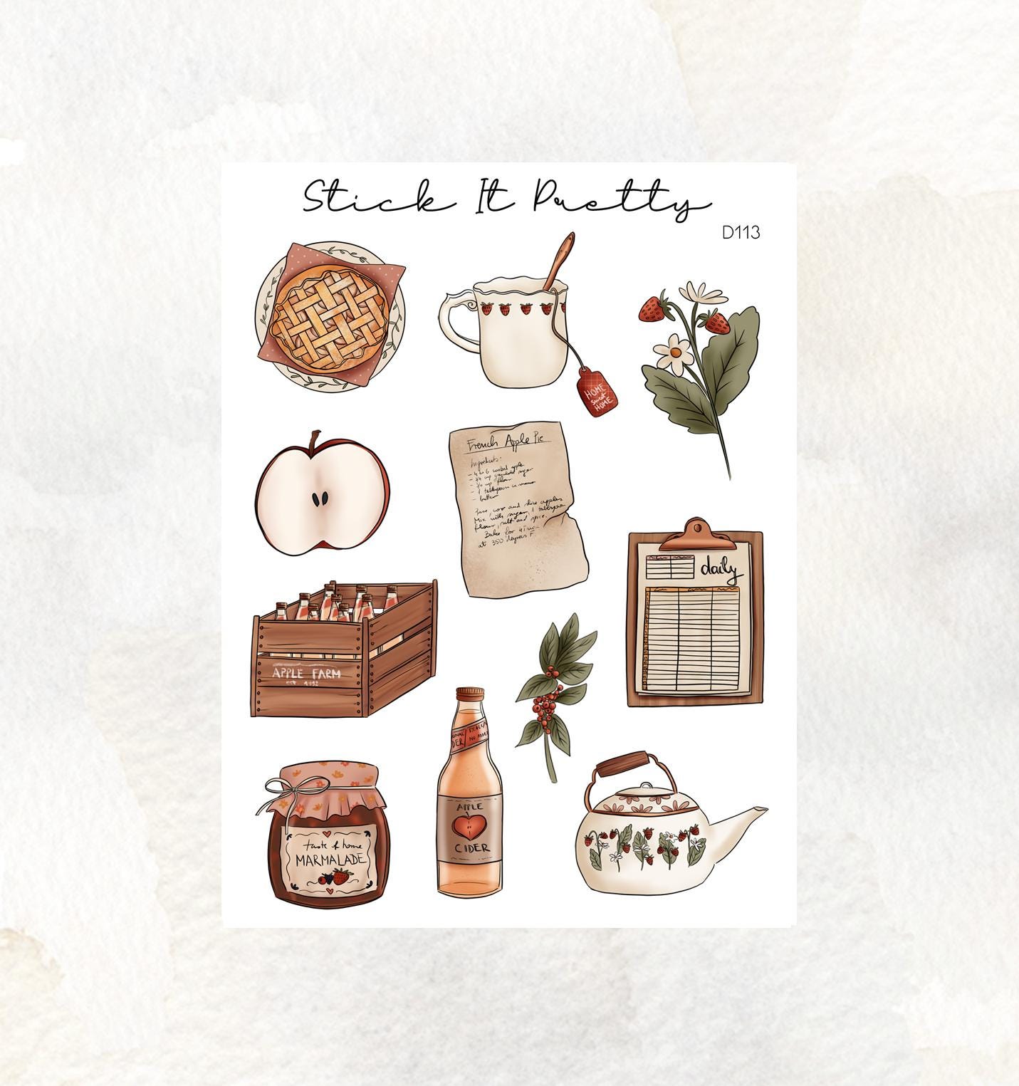 Apple Farm Decorative Planner Stickers