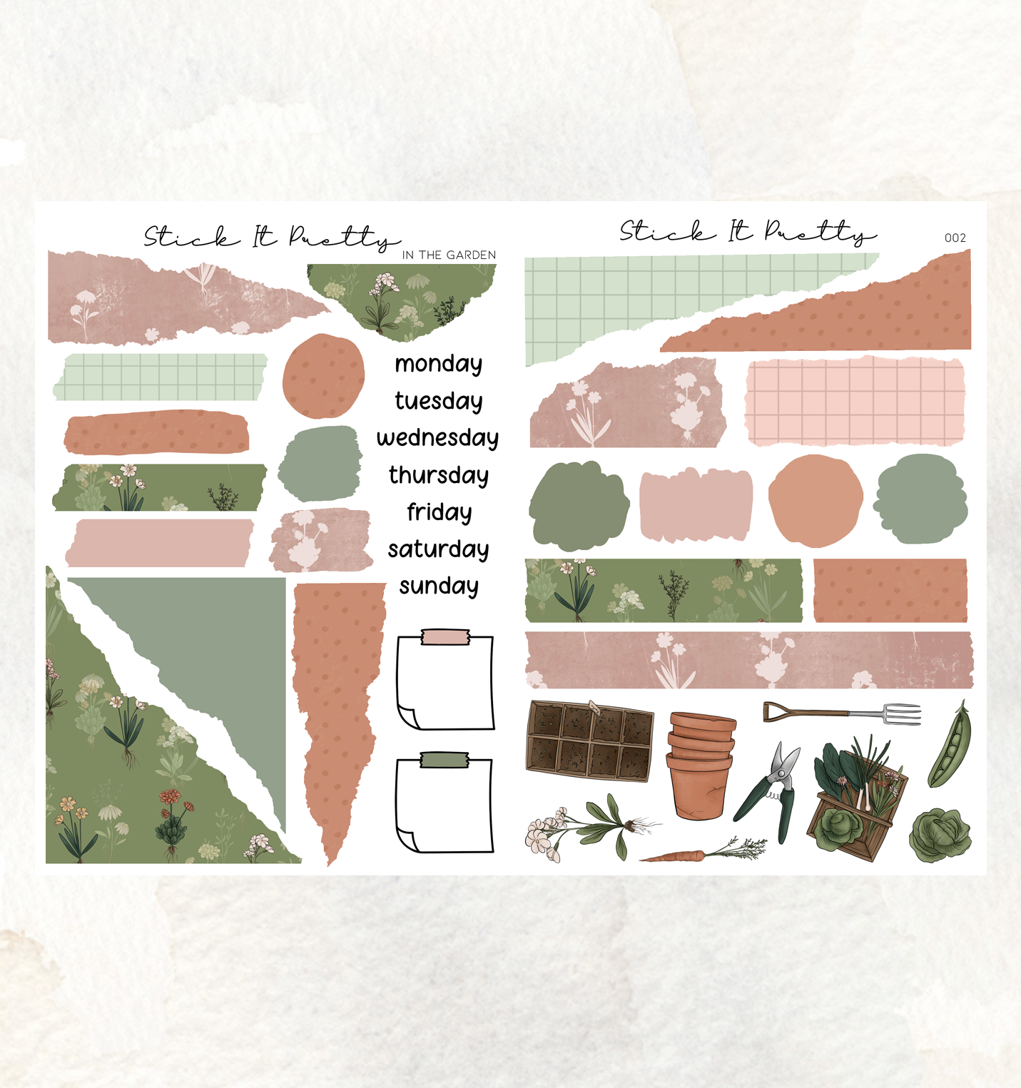 In the Garden Journaling Planner Sticker Kit