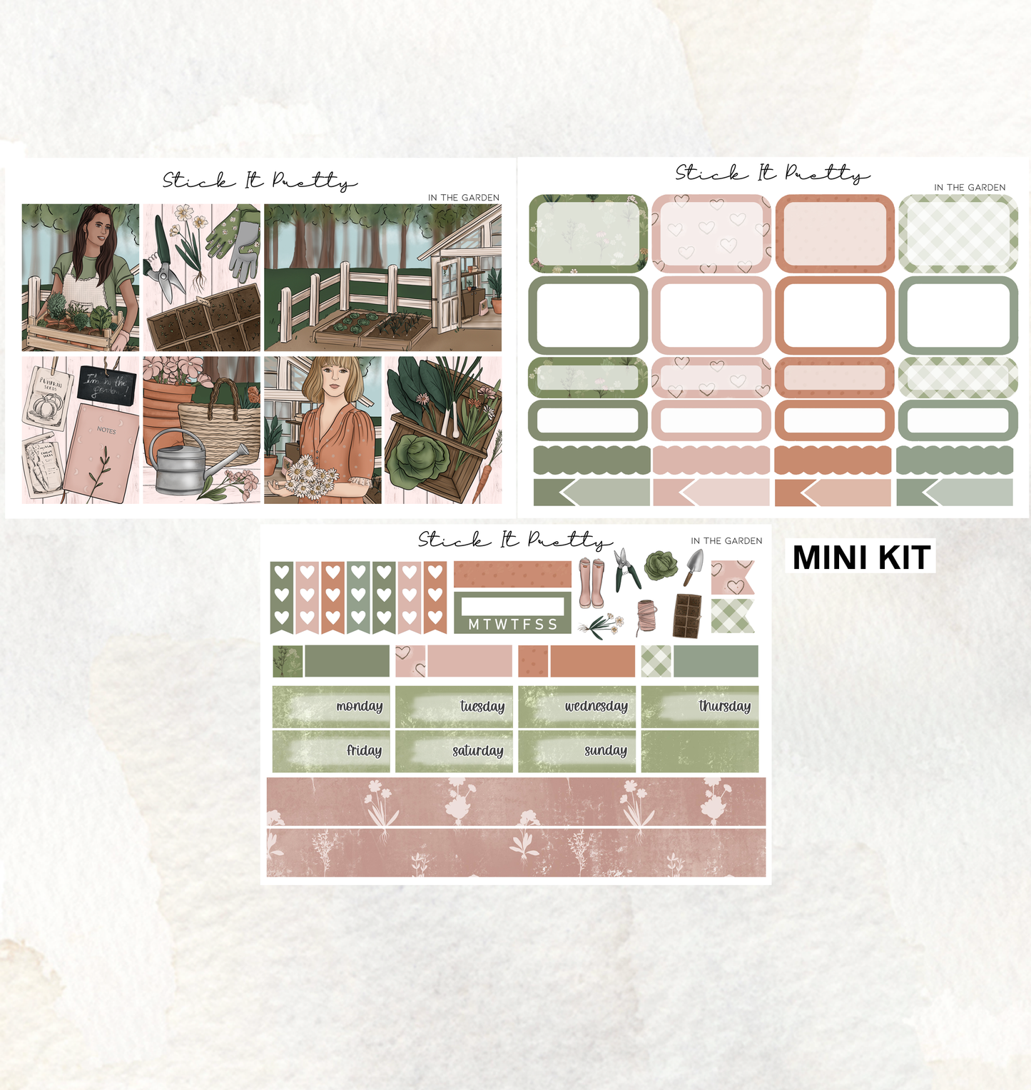 In the Garden Weekly Planner Sticker Kit