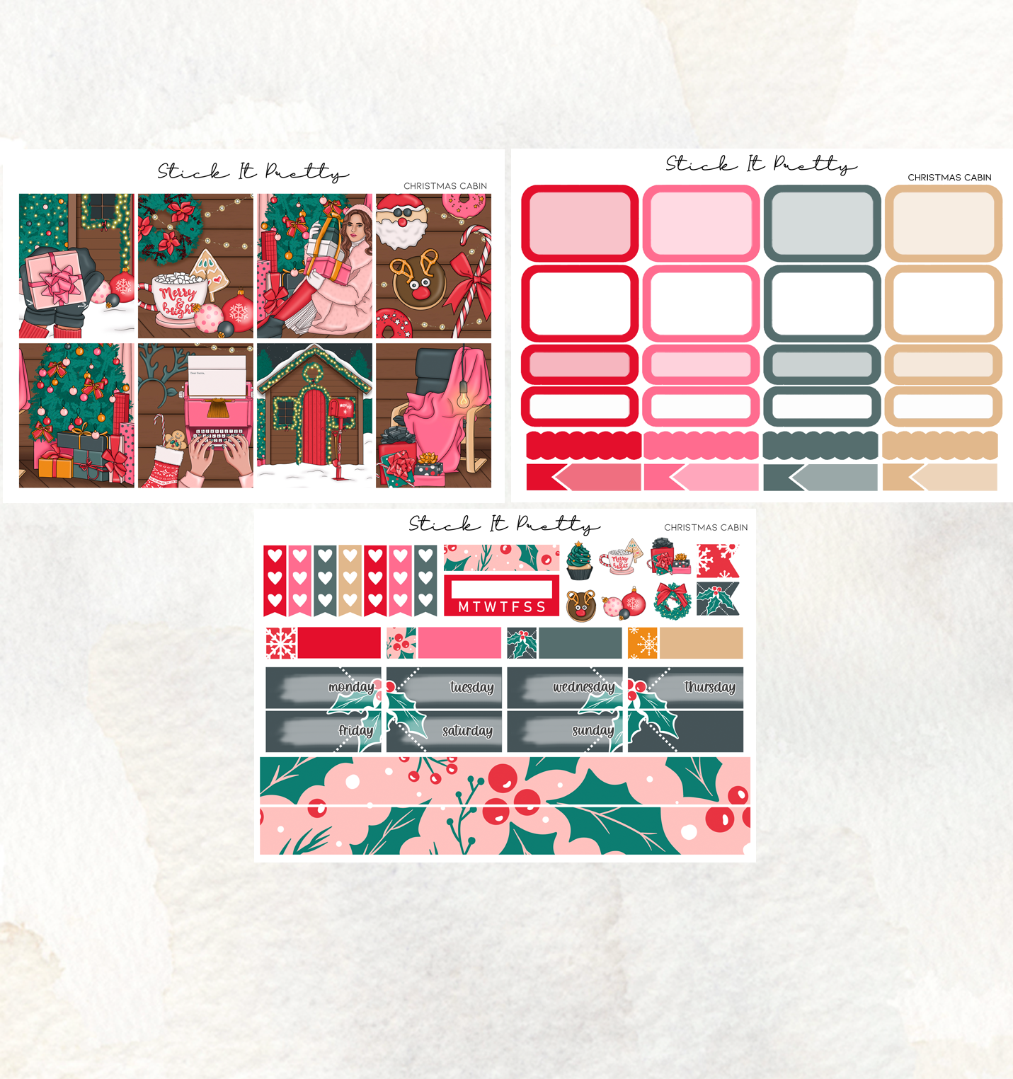 Christmas Cabin Weekly Sticker Kit