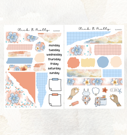 Summer Journaling Planner Sticker Kit