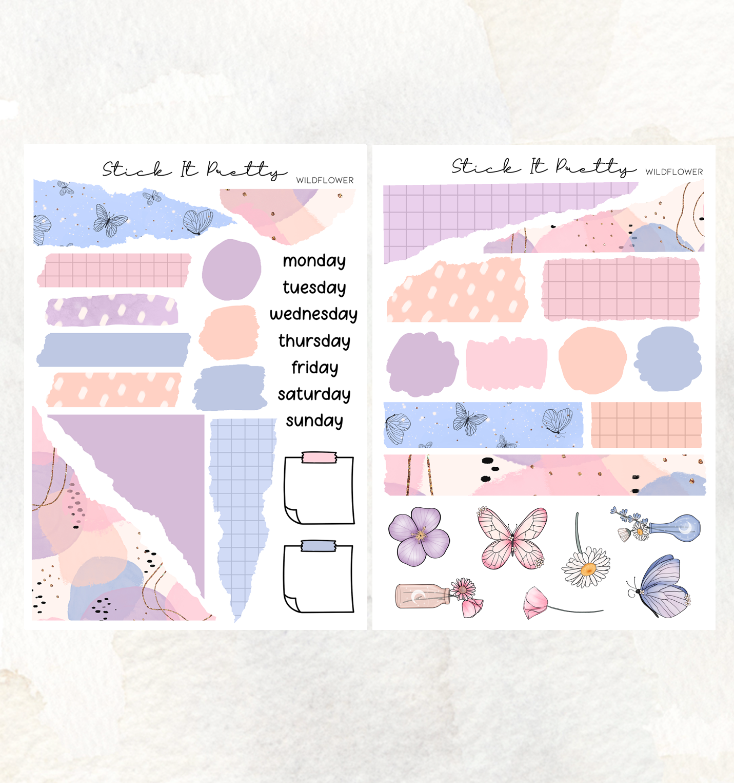 Wildflower Journaling Planner Sticker Kit