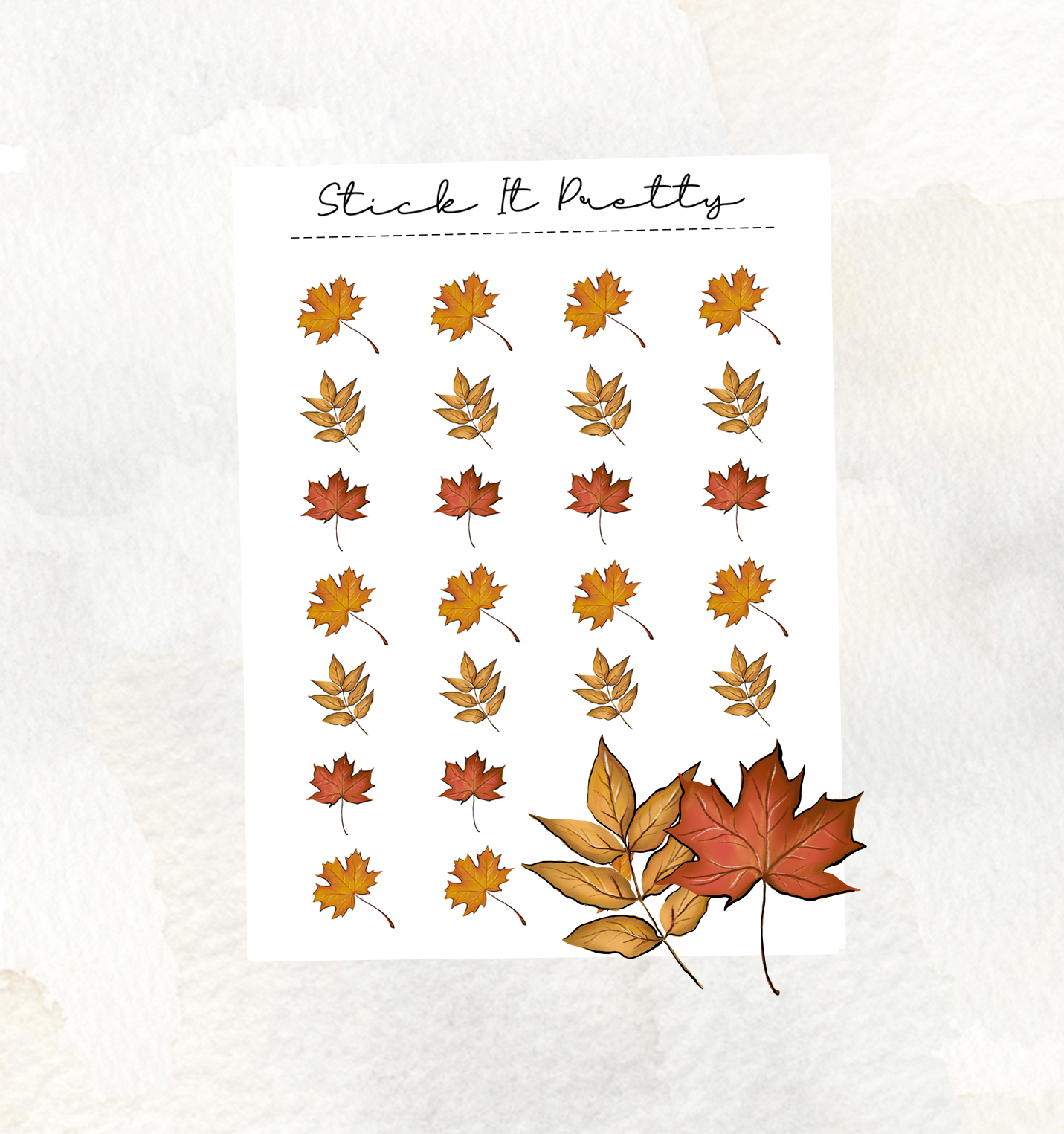 Autumn Leaves Decorative Icon Stickers