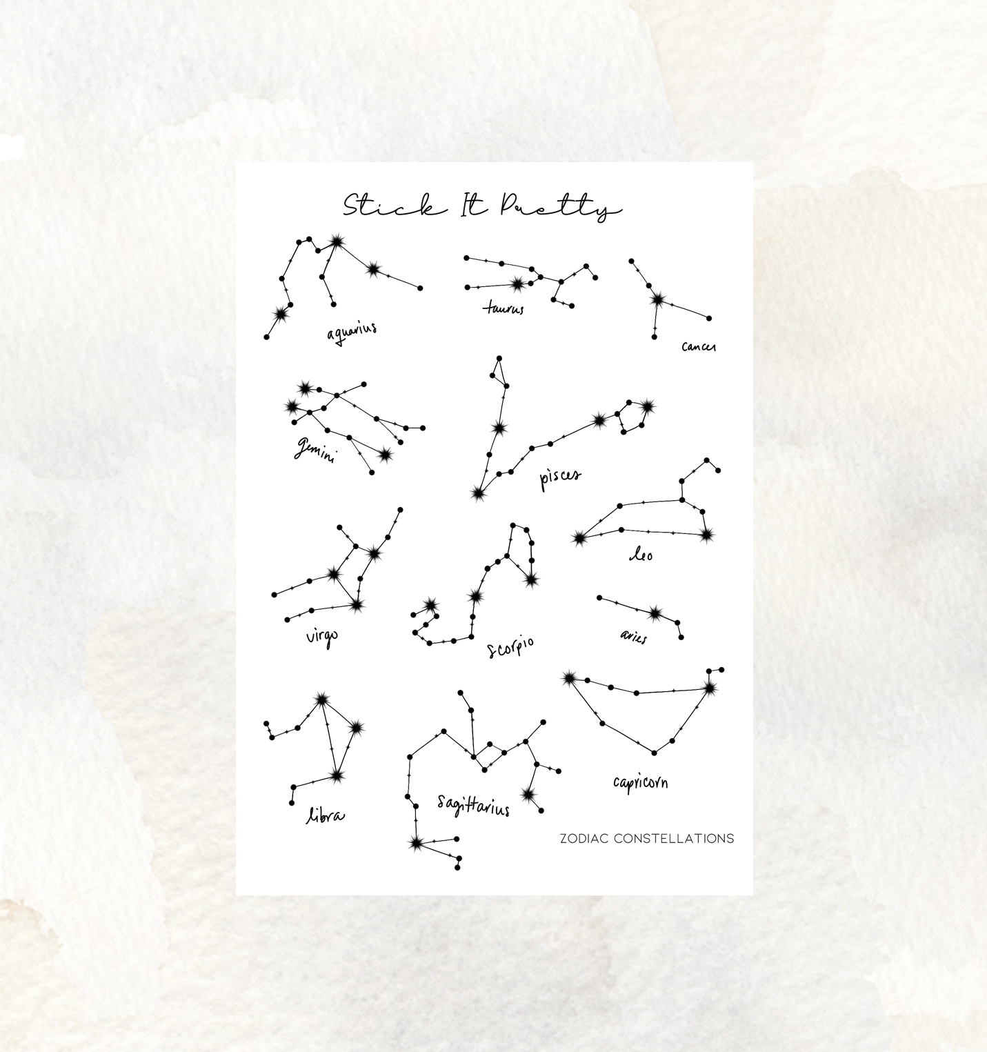 Zodiac Constellation Decorative Stickers