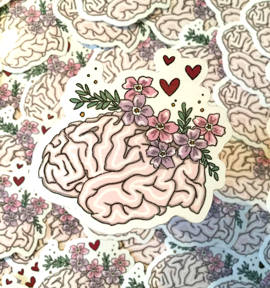 OOPS - Floral Brain Die Cut Sticker