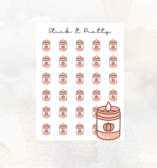 Pumpkin Candle Doodle Stickers