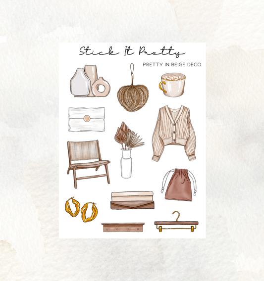 Pretty in Beige Decorative Stickers