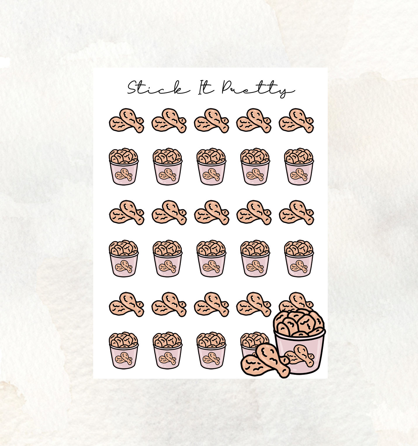 Fried Chicken Doodle Stickers