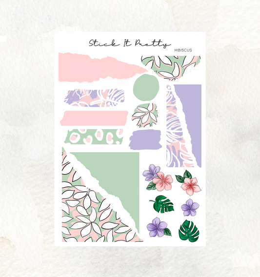 Hibiscus Journaling Sticker Kit