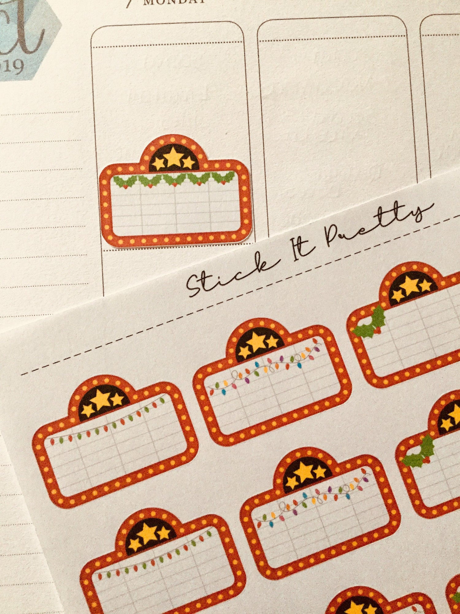 Christmas Movie Marquee Planner Stickers