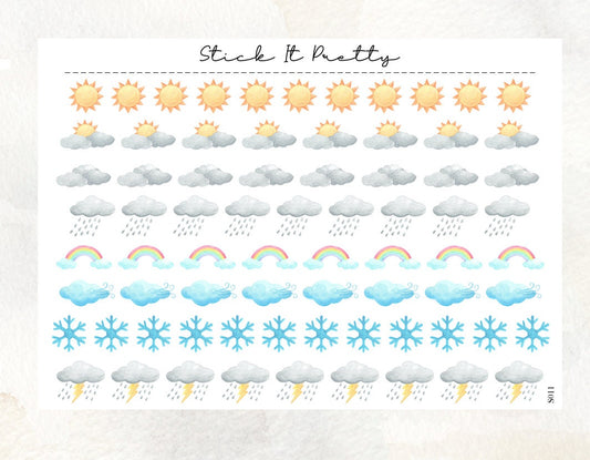 Watercolour Weather Icon Stickers