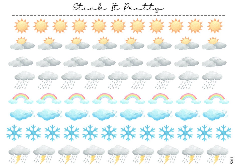 Watercolour Weather Icon Stickers