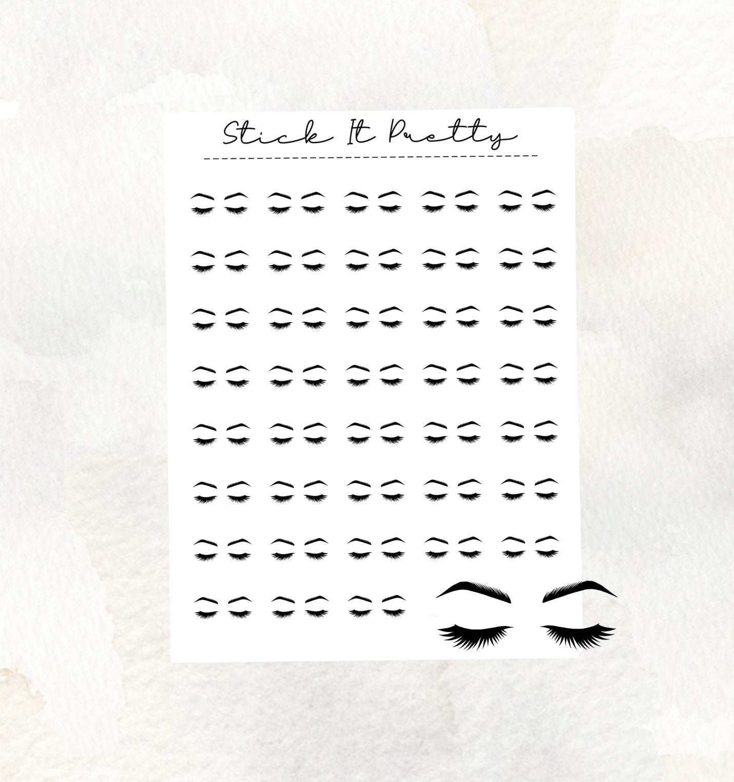 Eyebrow / Eyelash Icon Stickers