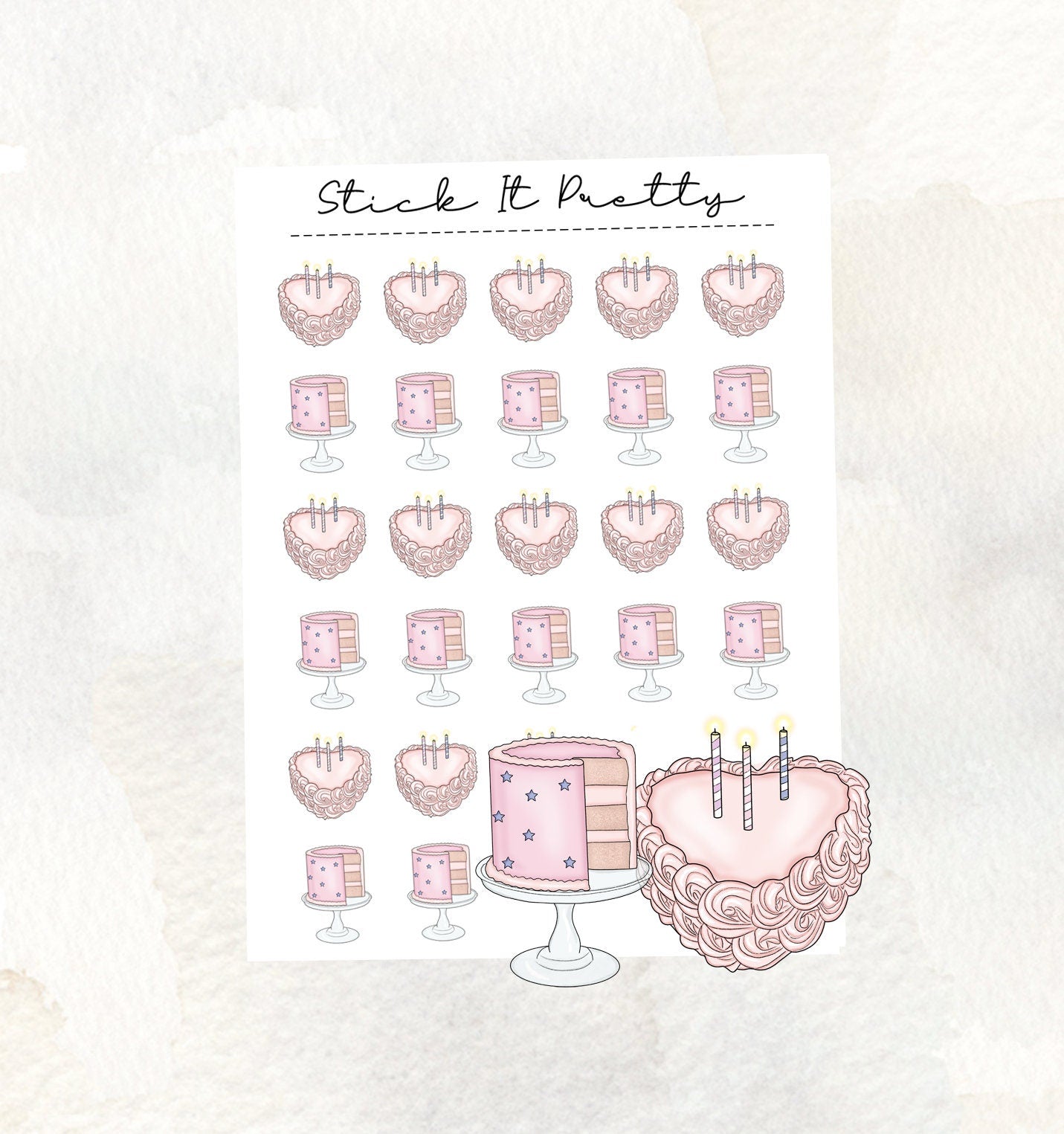 Birthday Cake/Celebration Icon Stickers