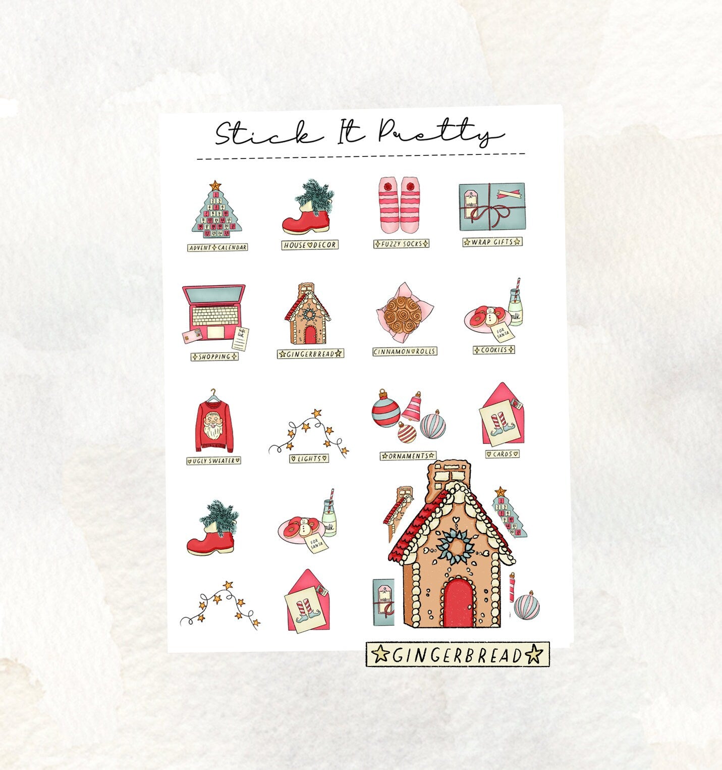 Christmas Faves Bucket List Planner Stickers