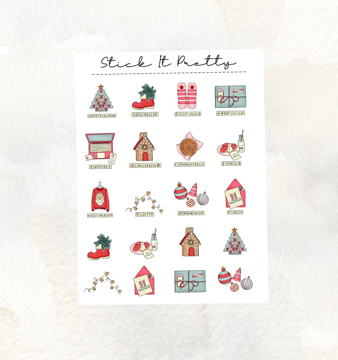 Christmas Faves Bucket List Planner Stickers