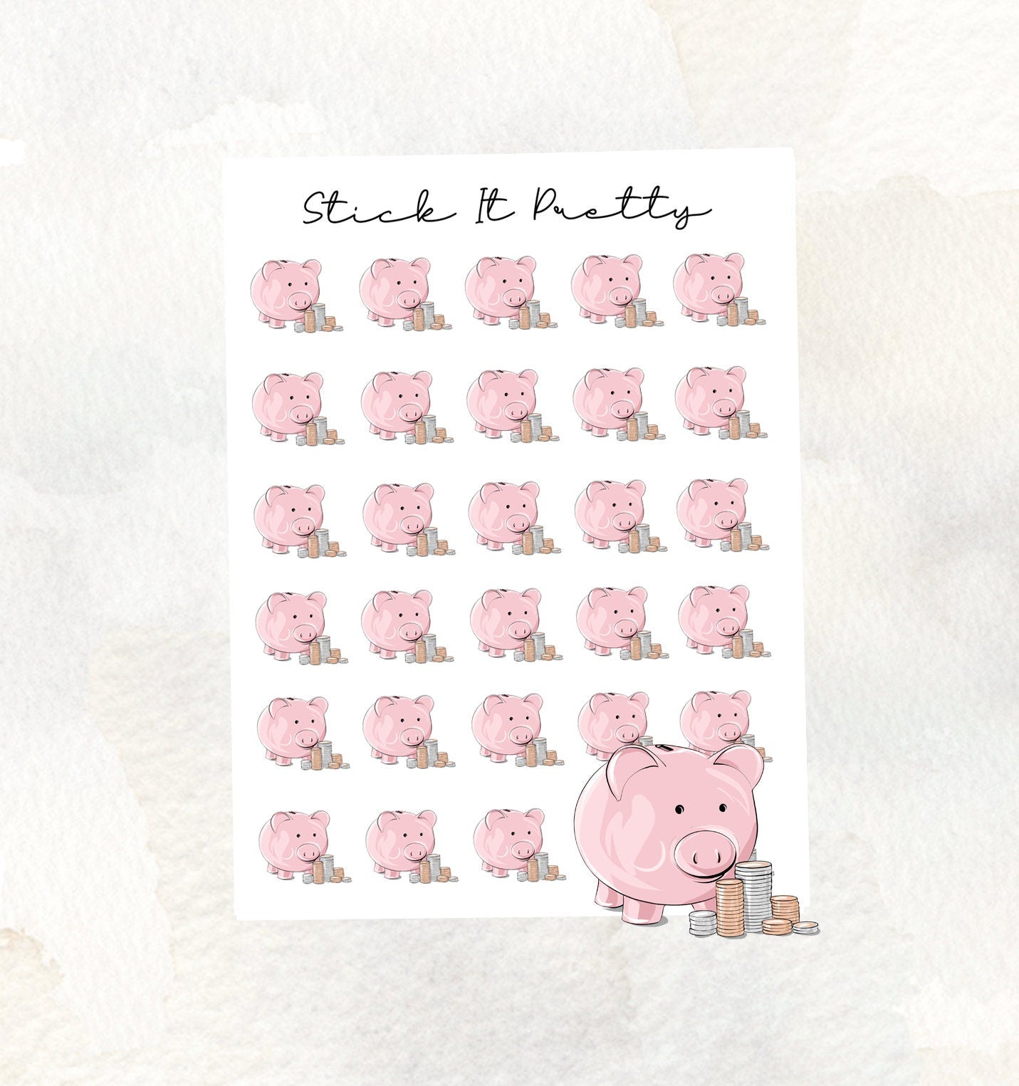 Piggy Bank Icon Stickers