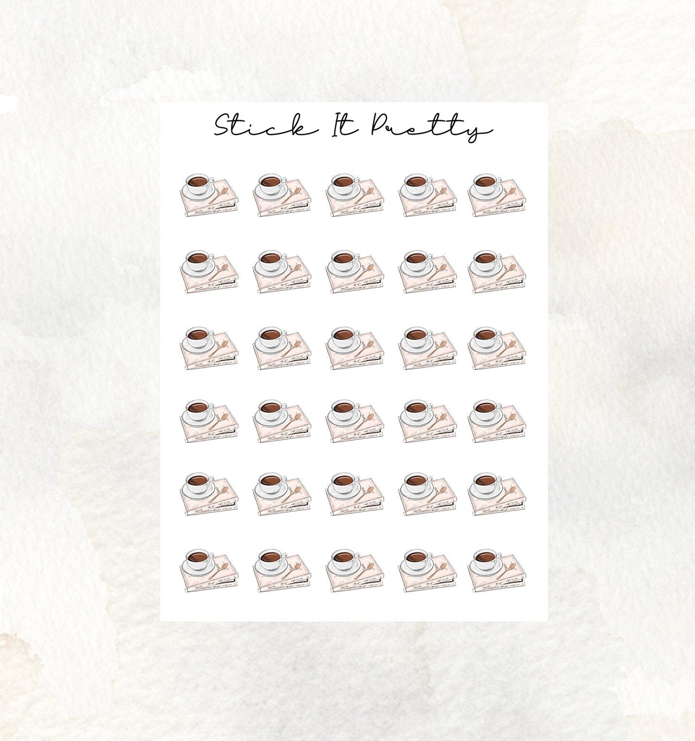 Book and Coffee Icon Stickers