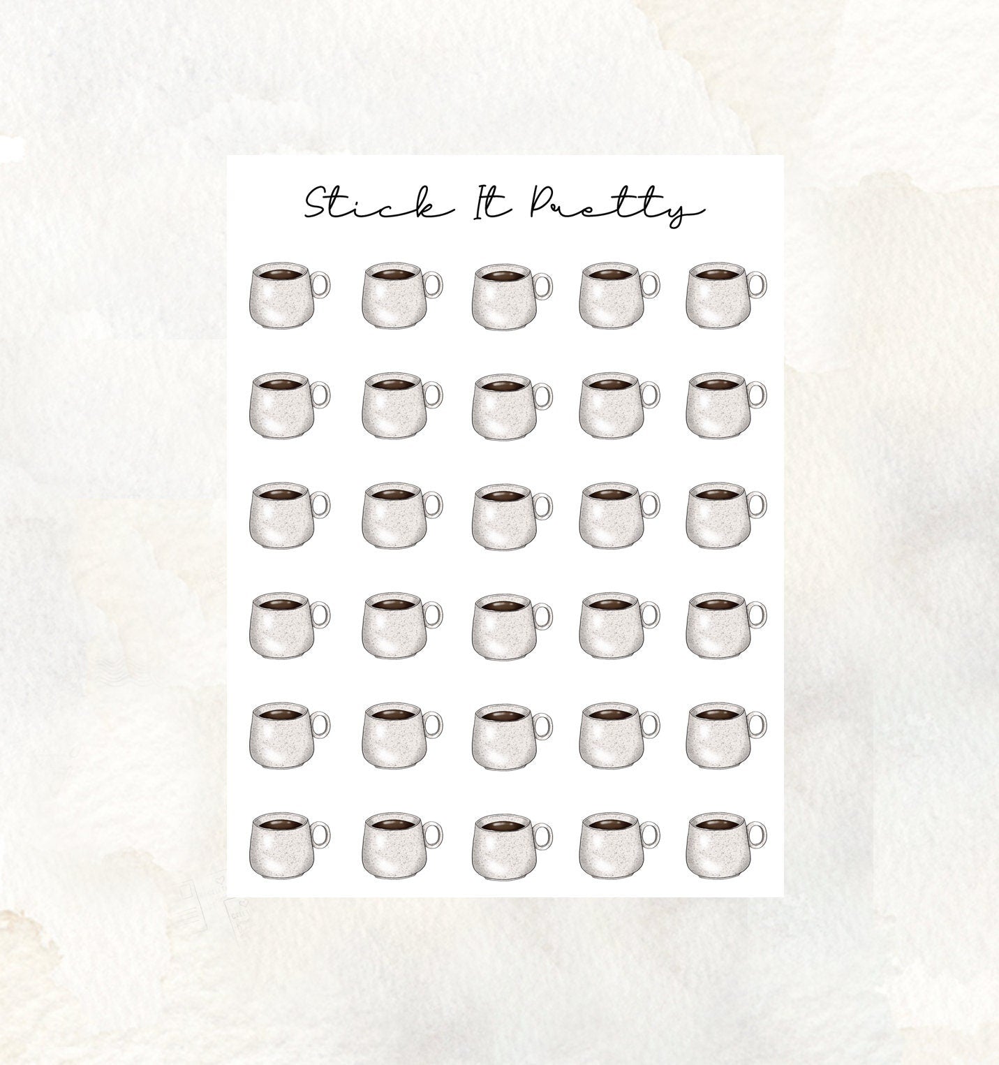 Black Coffee Mug Icon Stickers