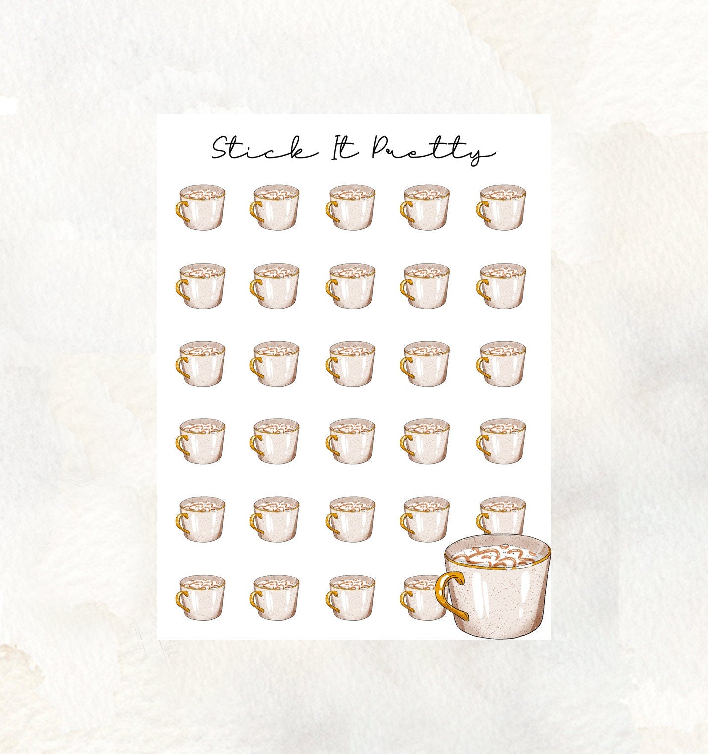 Caramel Coffee Icon Stickers