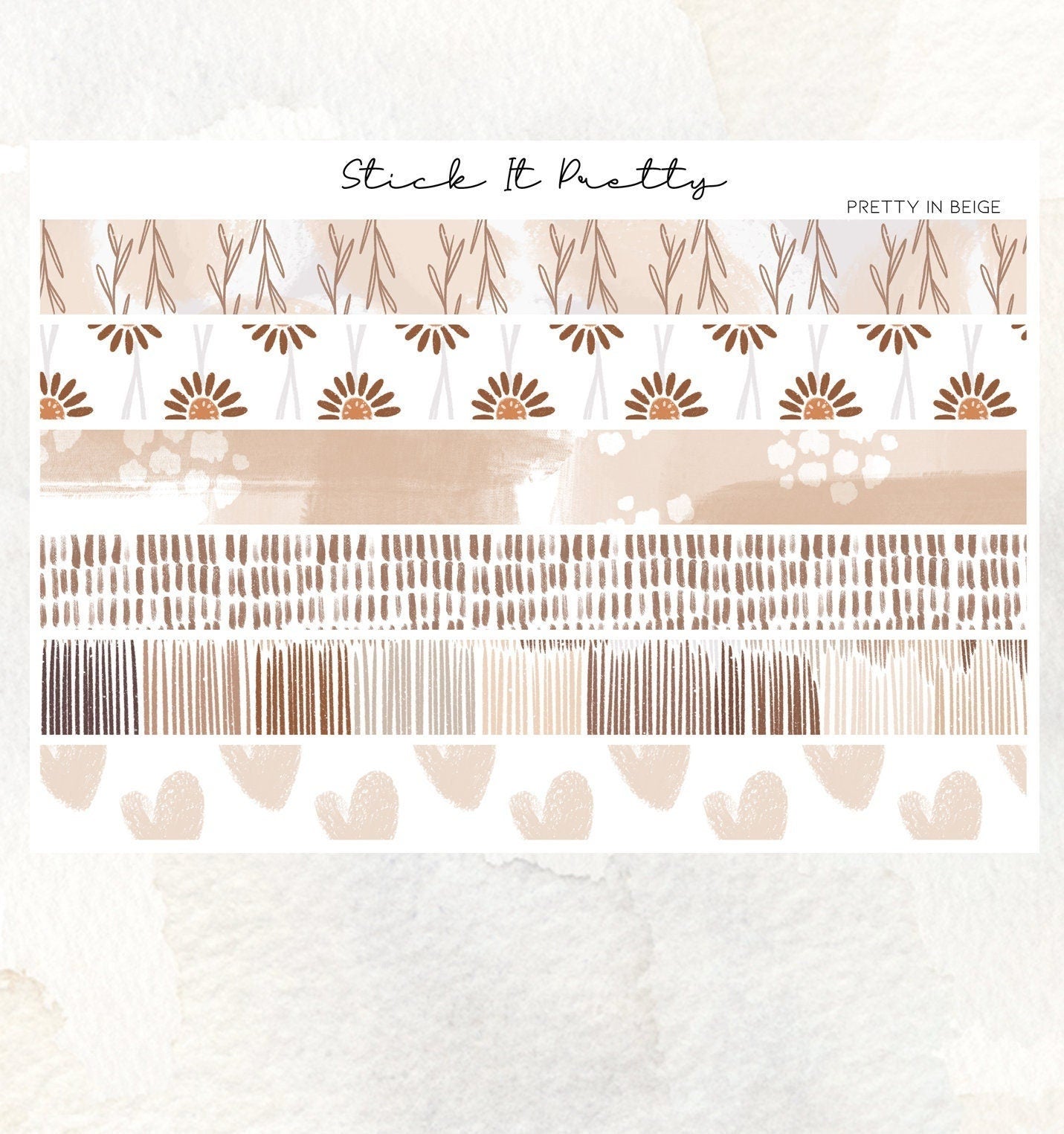 Pretty in Beige Washi Sticker Strips