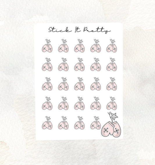 Pink Mittens Icon Stickers