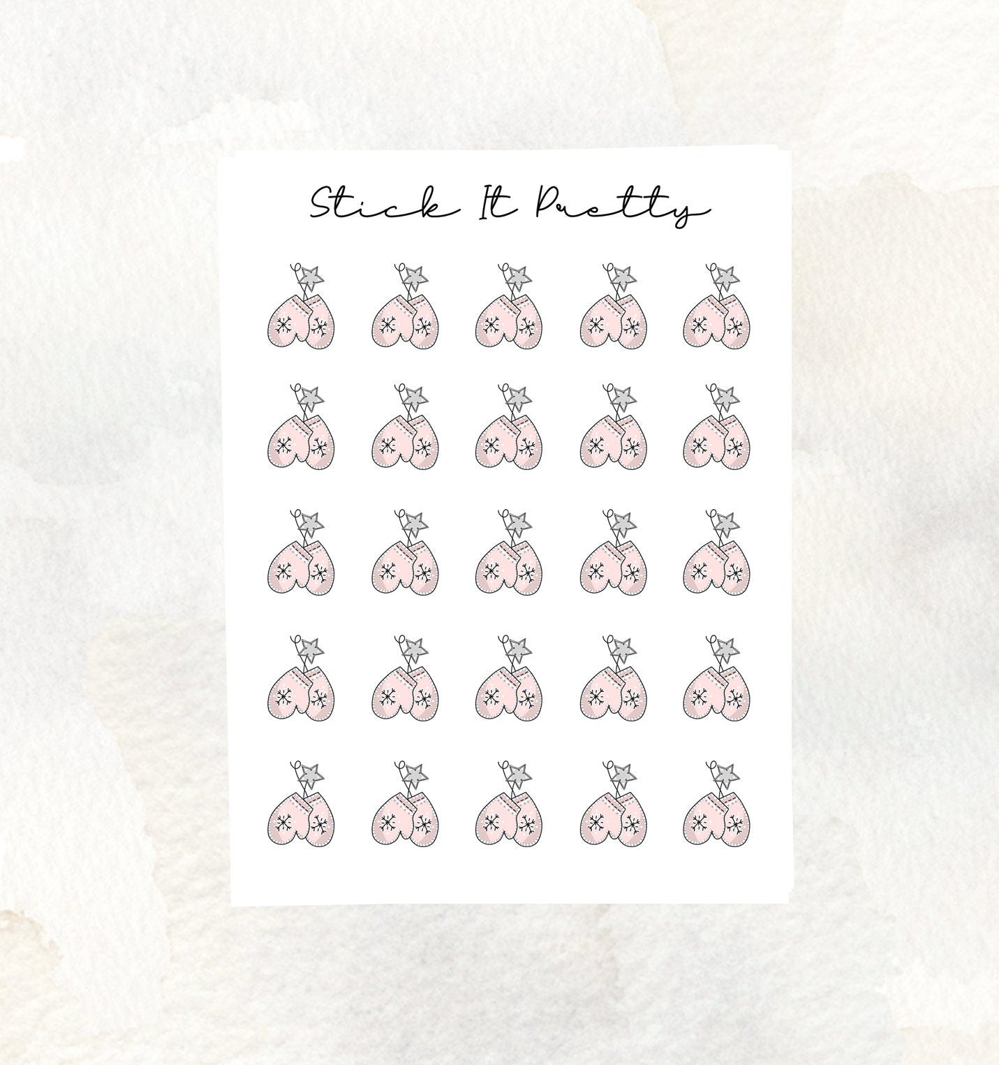 Pink Mittens Icon Stickers